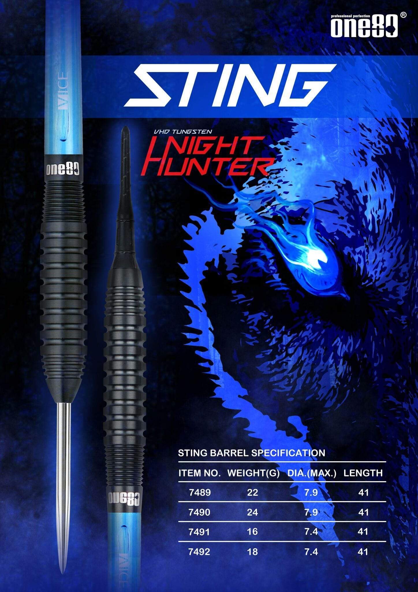 ONE80 Softdarts One80 - Nighthunter - STING - Softdart